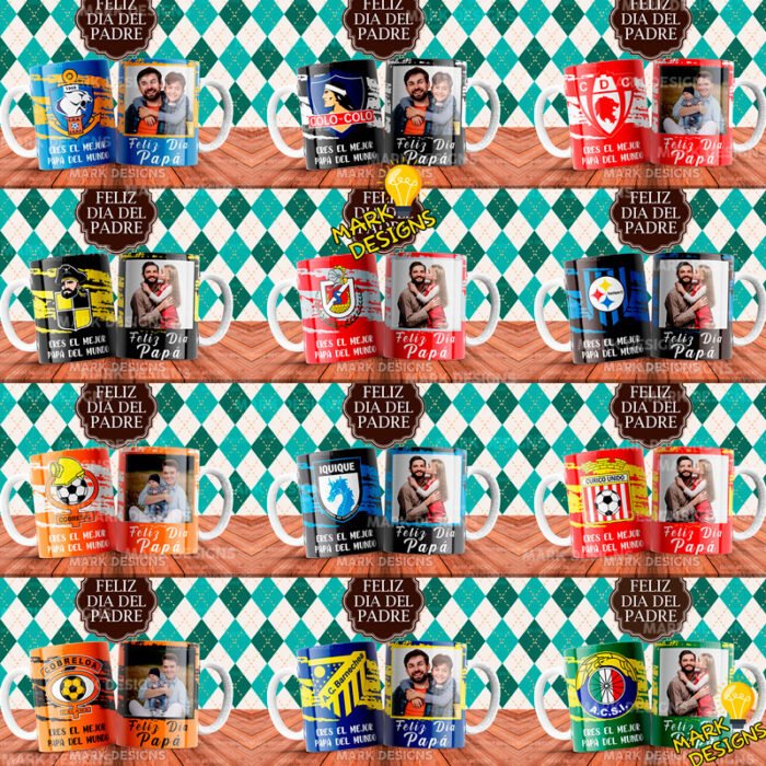 Diseños Día del Padre Clubes Chilenos para Tazas