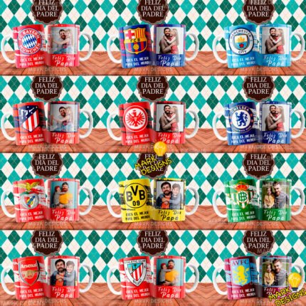 Diseños Día del Padre Clubes Europeos para Tazas