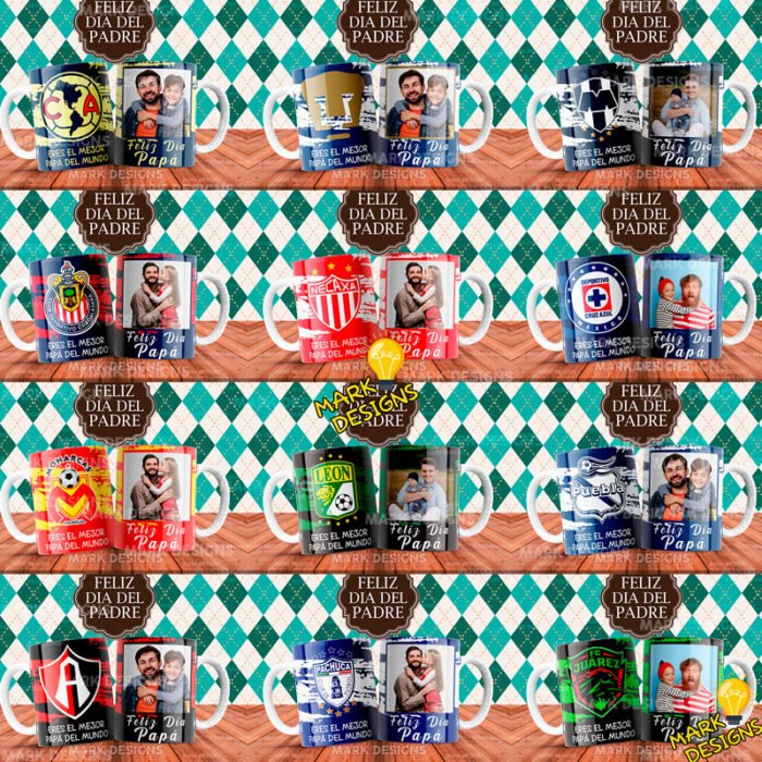 Diseños Día del Padre Clubes Mexicanos para Tazas