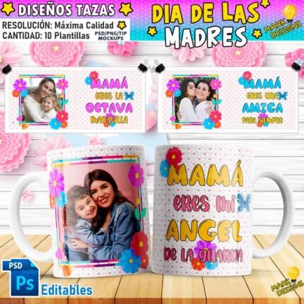 Tazas Diseños Mamá Foto Editables Sublimación