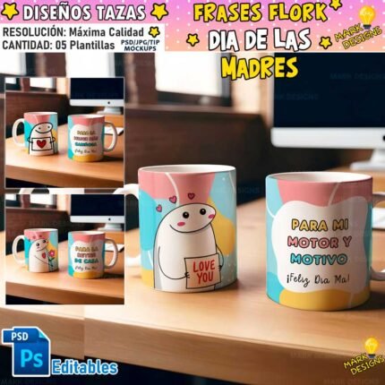 Plantillas flork dia de las madres para tazas