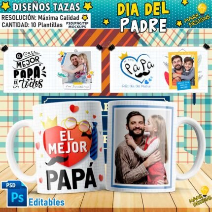 Plantillas Foto Papás Tazas