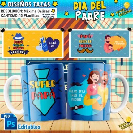 Super papá Diseños Tazas Sublimación
