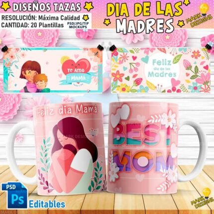 Diseños Mamá Tazas Editables