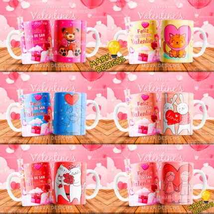 Plantillas Tazas San Valentín Parejas