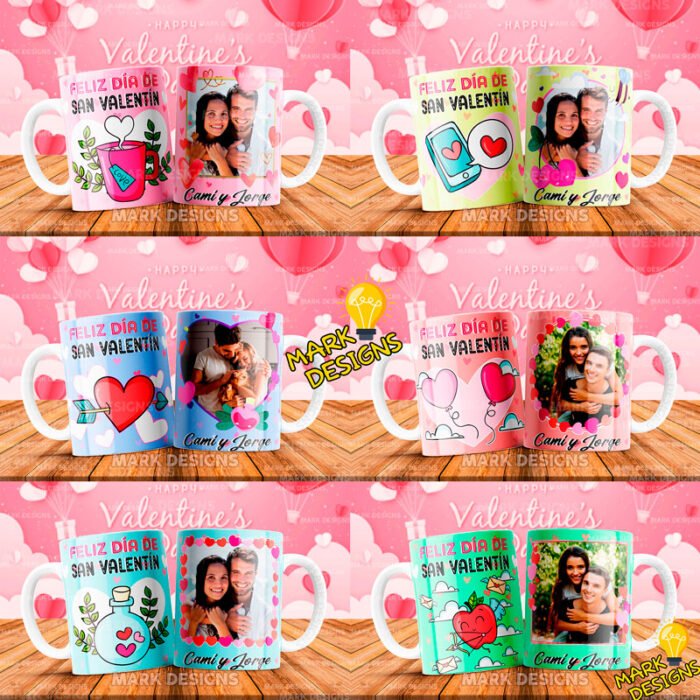 Plantillas con Foto San Valentín Tazas