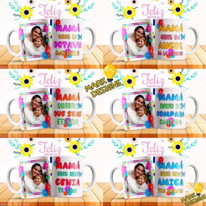 Tazas Diseños Mamá Foto Editables Sublimación