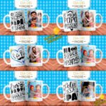 Plantillas Foto Papás Tazas Editables