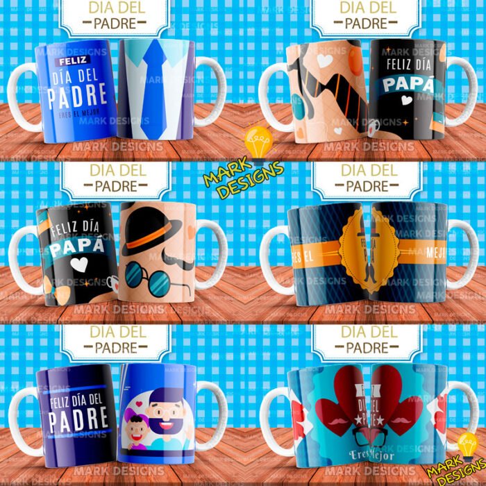 Tazas Plantillas Papás Editables