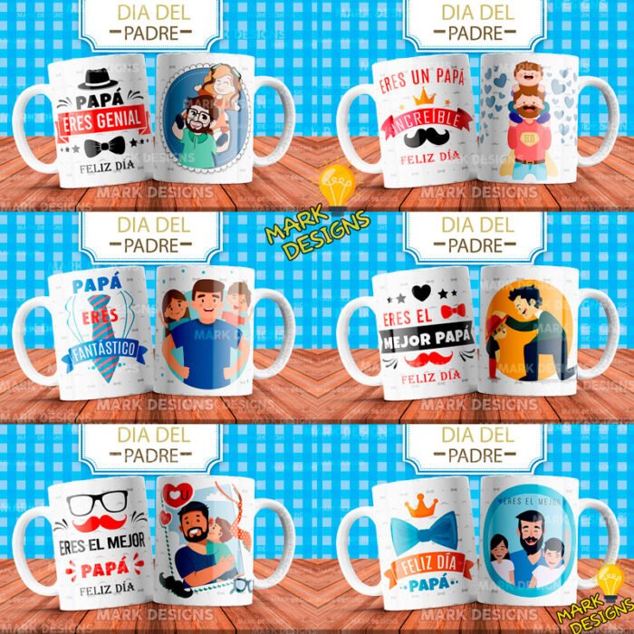 Frases Papá Tazas Plantillas Editables