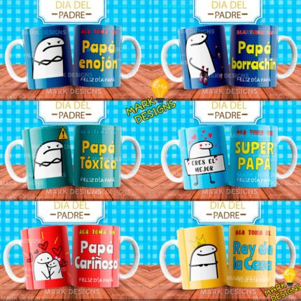 Plantillas Flork Papá Tazas Frases
