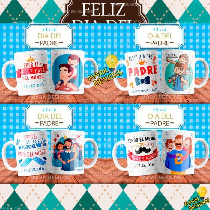 Frases Papá Tazas Plantillas Editables - Image 3