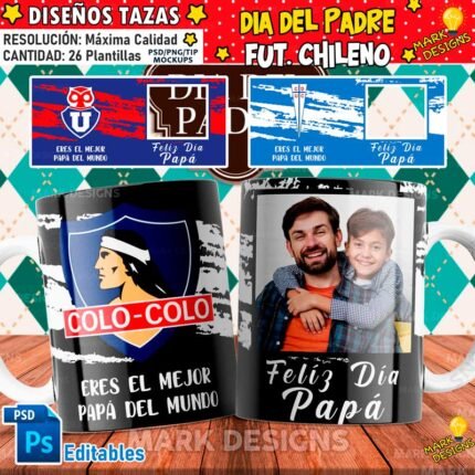 Diseños Día del Padre Clubes Chilenos para Tazas