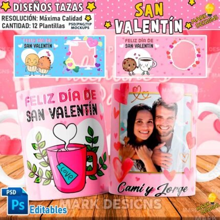Plantillas con Foto San Valentín Tazas