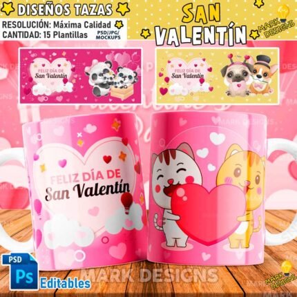 Diseños para Parejas Tazas de San Valentín