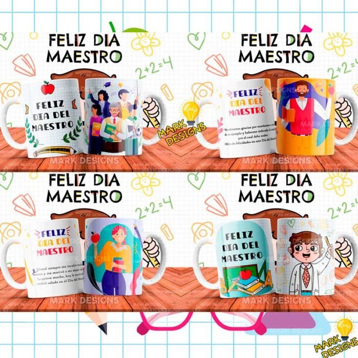 Plantillas Feliz Día Maestros para Tazas - Image 3