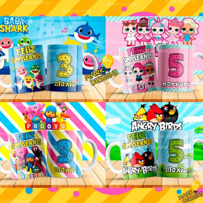 Cumpleaños Niños Diseños Tazas