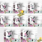 Diseños de Abecedario Flores Tazas - Image 3