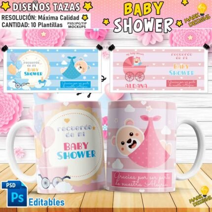 Plantillas baby shower para tazas