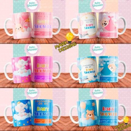 Plantillas baby shower para tazas