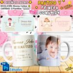 Plantillas Bautizo Tazas Primera Comunión Editables
