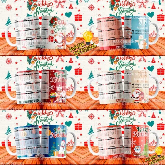 Diseños Calendario 2024 Navideños para Tazas - Image 2