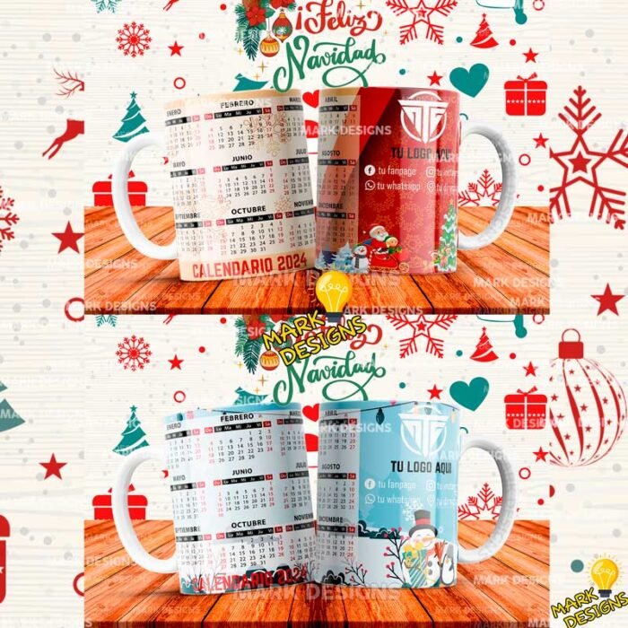 Diseños Calendario 2024 Navideños para Tazas - Image 3