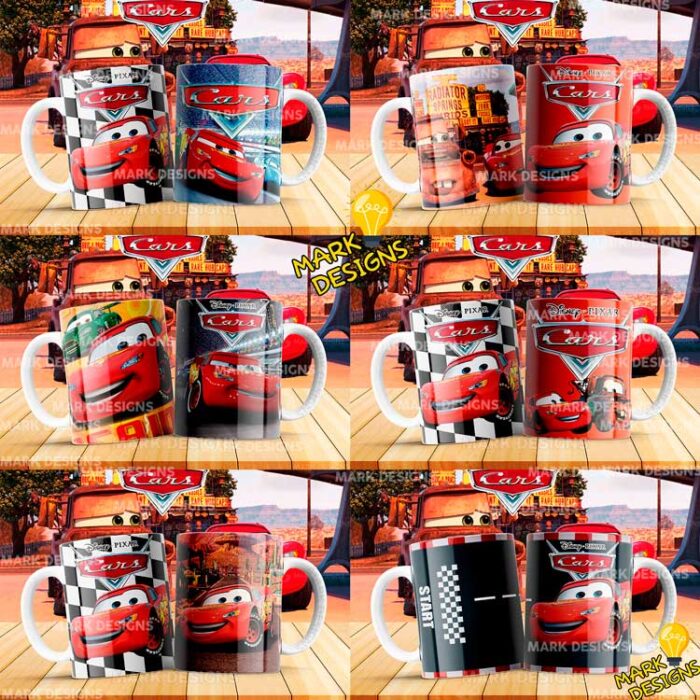 Plantillas Cars Rayo McQueen Tazas - Image 2