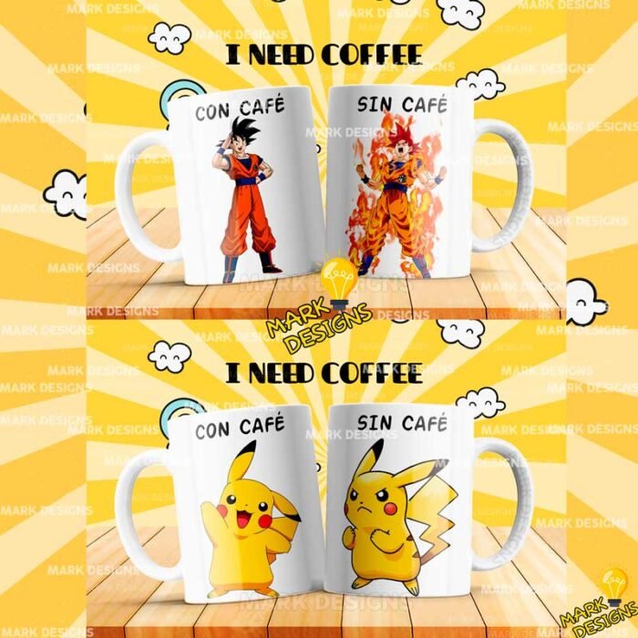 Plantillas Con Café Sin Café para Sublimar Tazas - Image 3