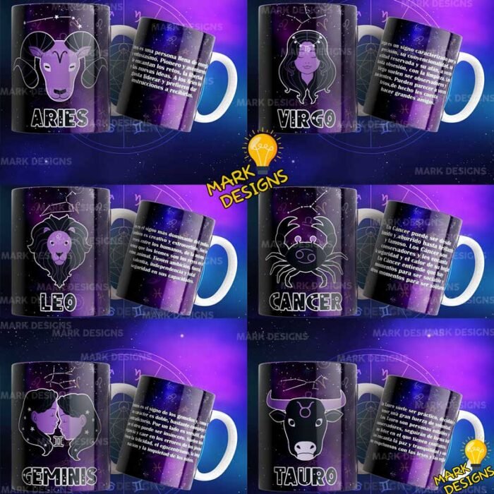 Plantillas Signos Zodiaco Tazas - Image 2