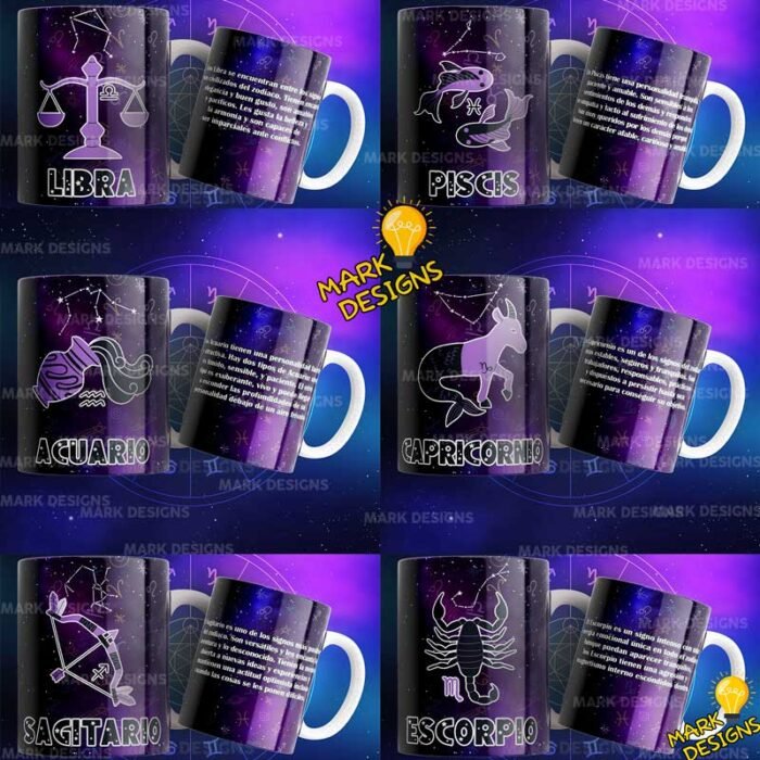 Plantillas Signos Zodiaco Tazas - Image 3