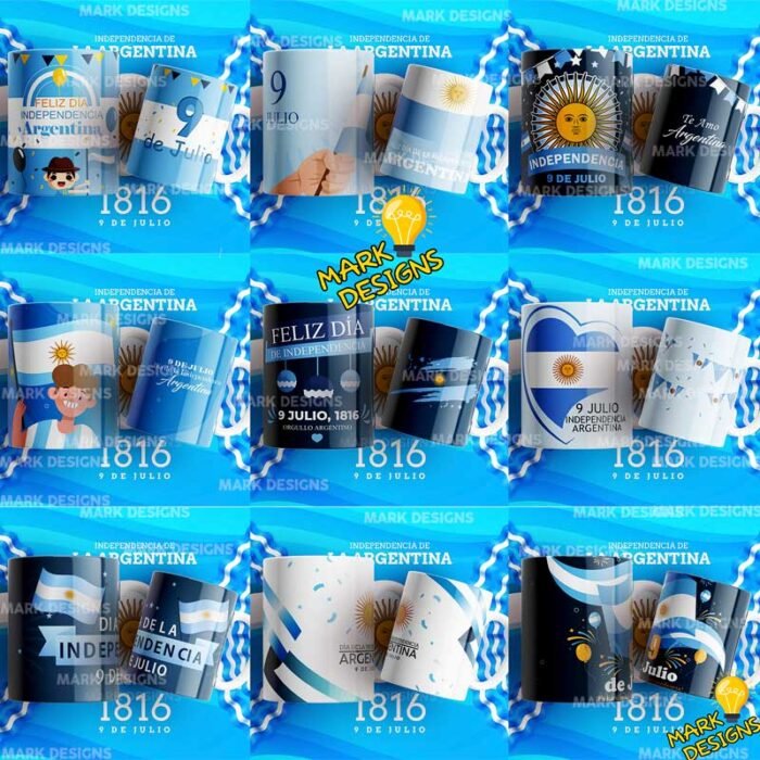 Plantillas Fiestas Patrias Argentina Tazas