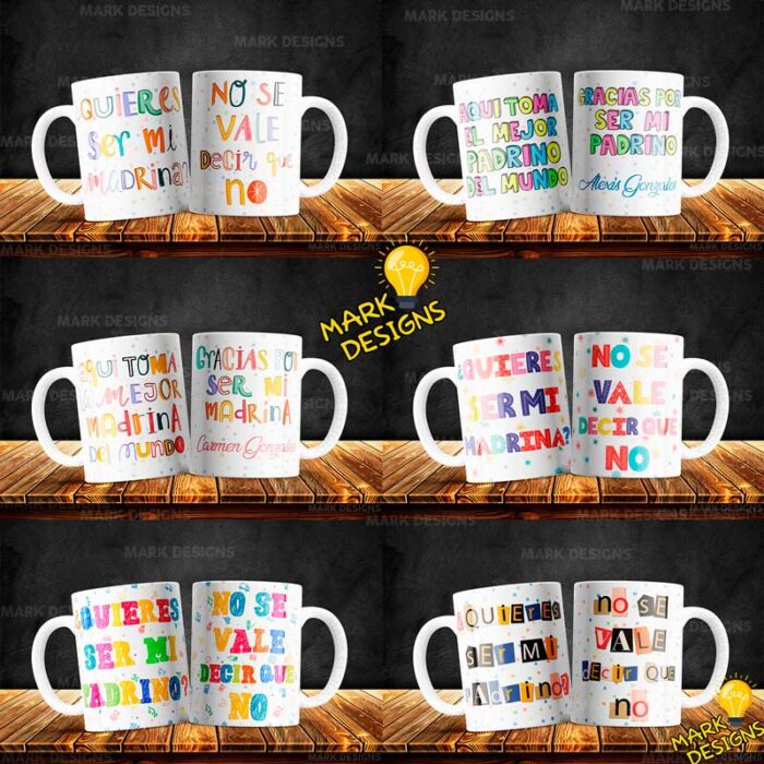 Diseños Padrino y Madrina Tazas - Image 3