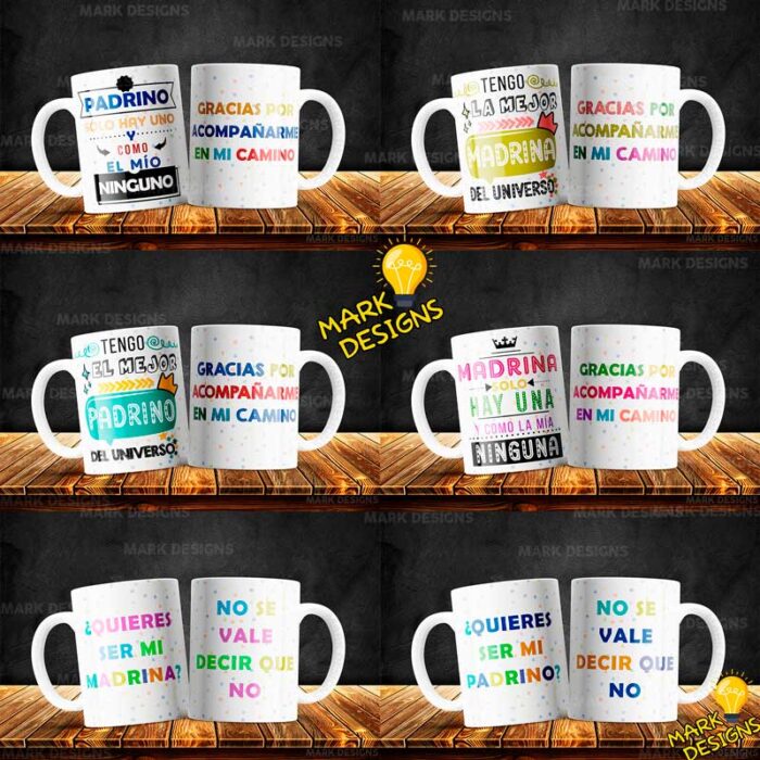 Diseños Padrino y Madrina Tazas