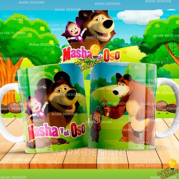 Plantillas Masha y el Oso Tazas - Image 3