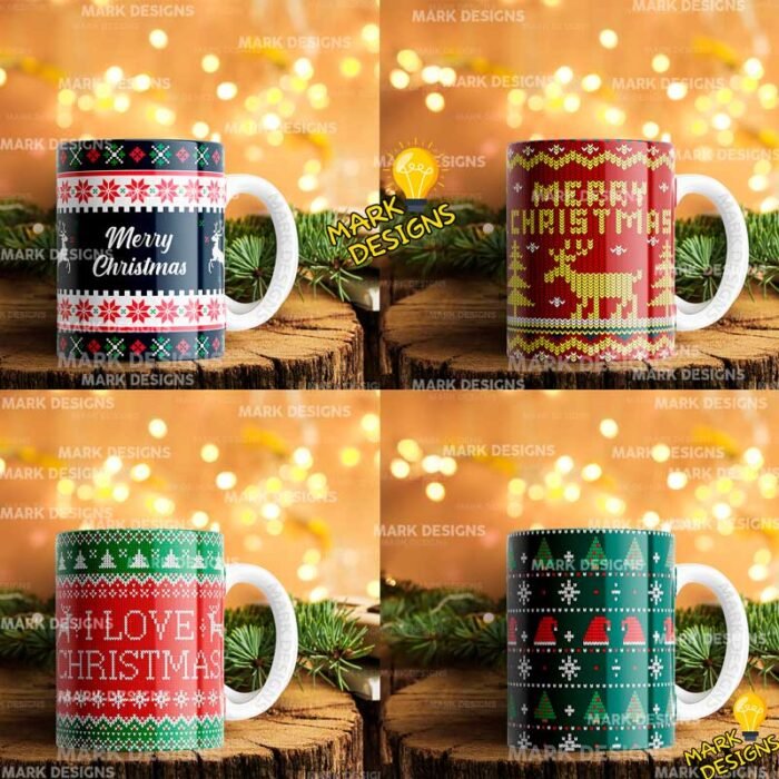 Diseños Navidad Efecto Bordado para Tazas - Image 2