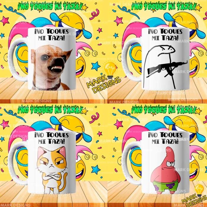 Diseños No Toques mi Taza para Sublimar Editables - Image 3