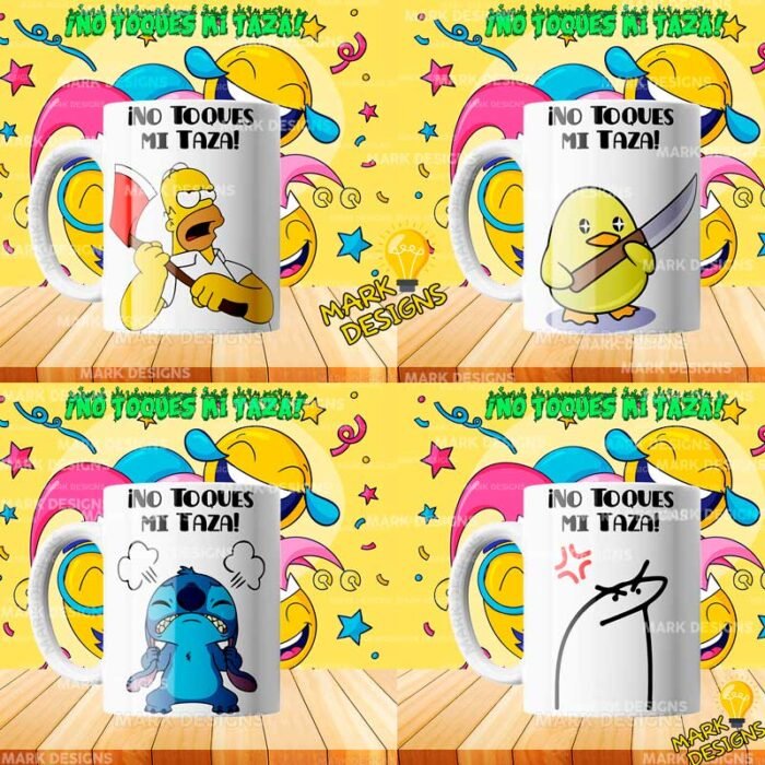 Diseños No Toques mi Taza para Sublimar Editables - Image 2