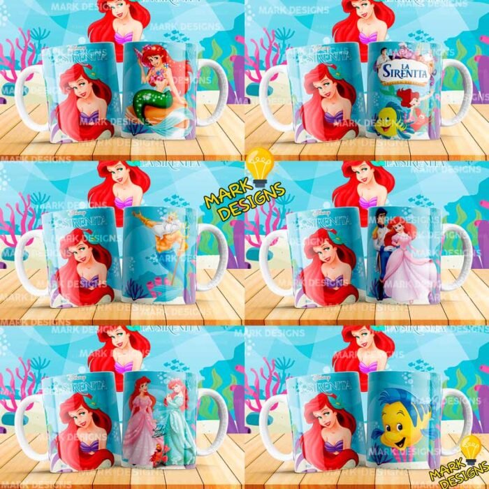 Plantillas la Sirenita para Tazas - Image 2