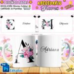 Diseños de Abecedario Flores Tazas