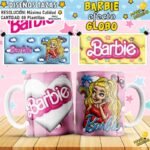 Plantillas Barbie Efecto Inflado 3d Tazas