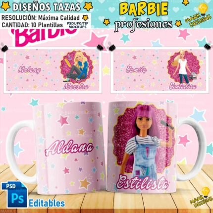 Plantillas Barbie Profesiones Tazas