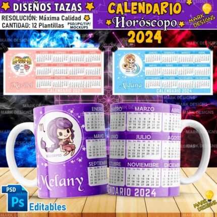 Diseños Horóscopo Calendario 2024