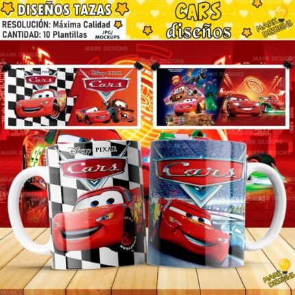 Plantillas Cars Rayo McQueen Tazas