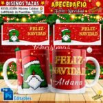 Plantillas Abecedario Navideño para Tazas
