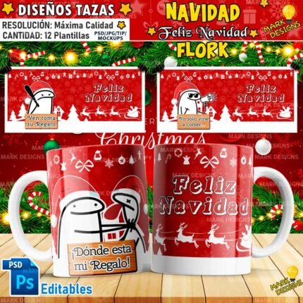 Diseños de Flork Navideños Tazas