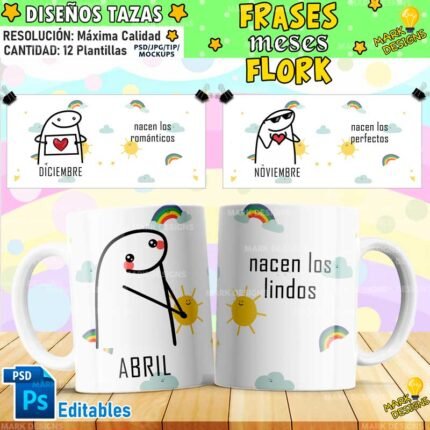 Plantillas Flork Tazas Editables