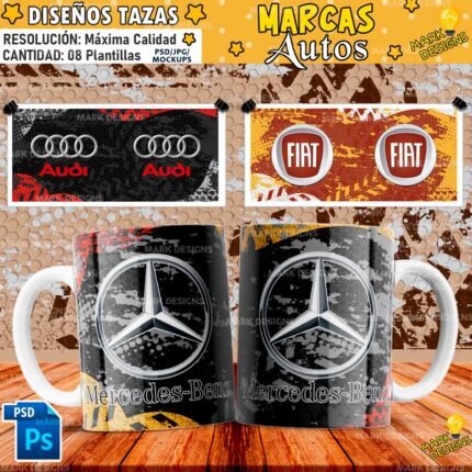 Marcas de Autos Tazas Plantillas