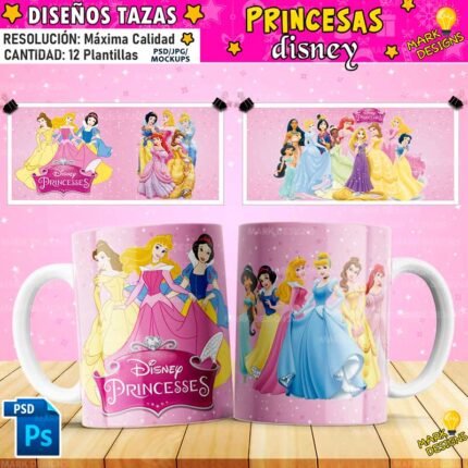 Plantillas Princesas Disney Tazas