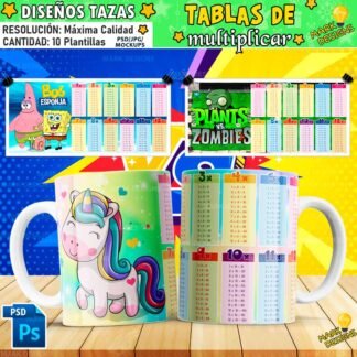 Plantillas Tablas de Multiplicar Tazas